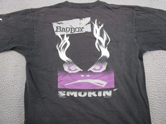 Vintage 90s Bad Boy Club Smokin Smoking Single Stitch T-Shirt Grunge Faded READ