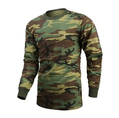 BACKBONE Mens Army Camo Long Sleeve Hunting Camp Outdoor Casual Tee T-Shirt