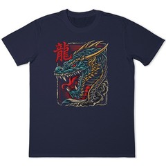 Japanese Dragon T Shirt Oriental Art Tattoo Streetwear Anime Mens Graphic Tee