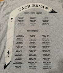 Zach Bryan Shirt Mens L Gray 2023 Tour Double Sided Here to Prove Bull Concerts