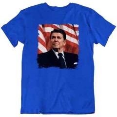 Ronald Reagan Patriotic, American Flag Republican Fan T Shirt Tee Gift New