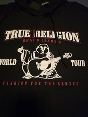 $62…True Religion “Buddha” size XL Lightweight Hooded Tank Black.