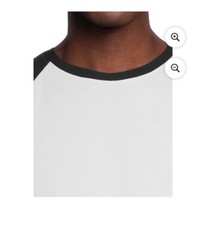 George Men’s White & Black Semi-Fitted Pullover Raglan Short Sleeves T- Shirt