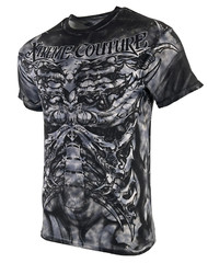 Xtreme Couture By Affliction Men’s T-Shirt BIOMECHANICAL Grey Biker S-5XL