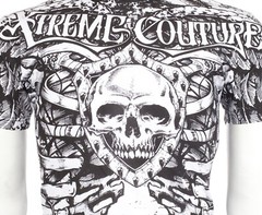 XTREME COUTURE by AFFLICTION White ANATOMY Short Sleeve Slim Fit Y2K T-shirt NWT