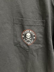 Death Wish Coffee Mens Shirt Large Black Skull Bones Logo Hearts Graphic Tee New