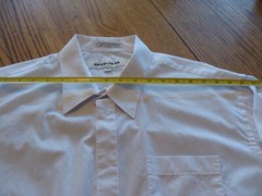 Albert Nipon Men’s White Shirt Classic Casual Cuff Style Large 17 1/2, 32-33