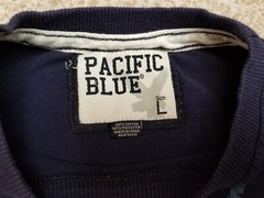Pacific Blue T Shirt Mens Large Blue Crewneck Casual US 73 Eagle TEE