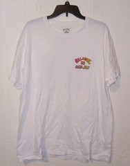 Billabong Crash T-Shirt Surf Men’s XL Surfing Skate White Yellow Pink 2-sided