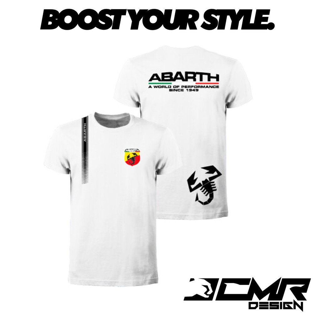 ABARTH T-Shirt Scorpio Logo Short Sleeve Cotton Lightweight Tshirt Men
