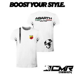 ABARTH T-Shirt Scorpio Logo Short Sleeve Cotton Lightweight Tshirt Men