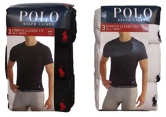 3 POLO RALPH LAUREN MENS 1XL TO 4XL BIG & TALL WHITE BLACK STRETCH CREW T-SHIRTS
