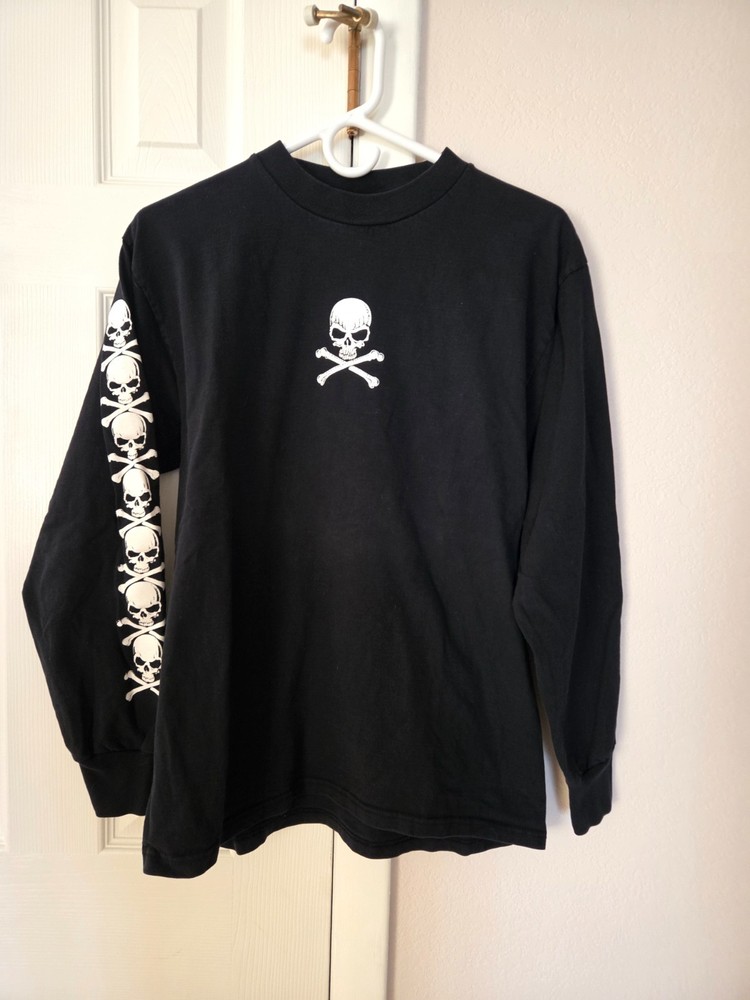 Fashion Victim Skulls Long Sleeve Black/White T-Shirt 1991 Medium