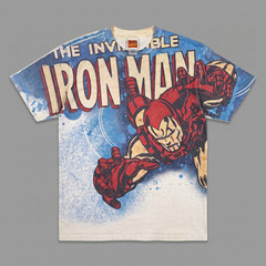 2009 Marvel Iron Man Shirt Mens L All Over Print AOP Comic Tee