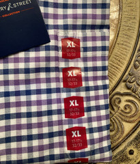 Dockers Battery Street Men’s 17-17.5 32/33 Blue Purple Check NWT