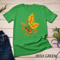 Autumn Leaves and Acorns Fall for Women Thanksgiving Cute Unisex T-shirt