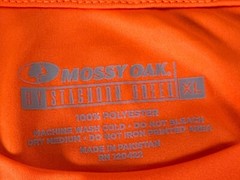 Mossy Oak Shirt Men’s XL Bright Orange Camo Logo Short Sleeve NWOT