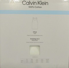 3 CALVIN KLEIN SIZES: S M L XL XXL MENS COTTON WHITE TANK TOP T-SHIRT UNDERSHIRT
