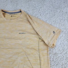 Eddie Bauer Mens Large Yellow Marled Short Sleeve T Shirt FREE-DRY Athleisure