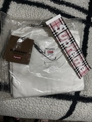 Supreme x Burberry White Box Logo Tee SZ Large SS22 NEW SEALED IN PLASTIC