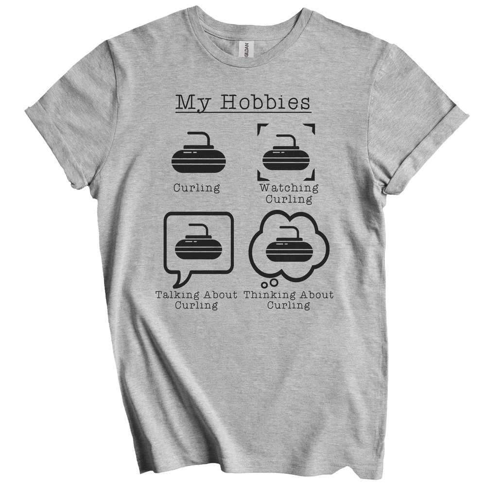 My Hobbies Curling Funny Curler T-Shirt