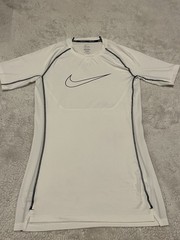 Nike Pro T-Shirt Mens L Short Sleeve Dri-Fit Tight Graphic Logo White DD1992-100