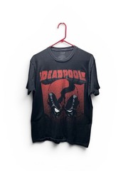 Deadpool Marvel Men’s Large Black Graphic T-Shirt Comic Screen Print Tee