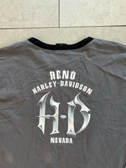 Vintage Harley Davison Two Tone Tribal Motorcycle Biker Long Sleeve Tee Shirt XL