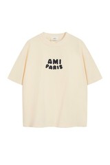 AMI PARIS Tee Men’s Navy blue & Beige Short Sleeved T-Shirt S-M-L-XL