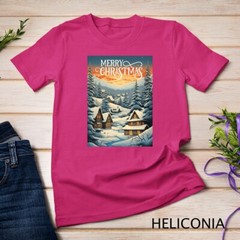 Christmas Church in the Mountains A Peaceful Scene #2 Funny Unisex T-shirt