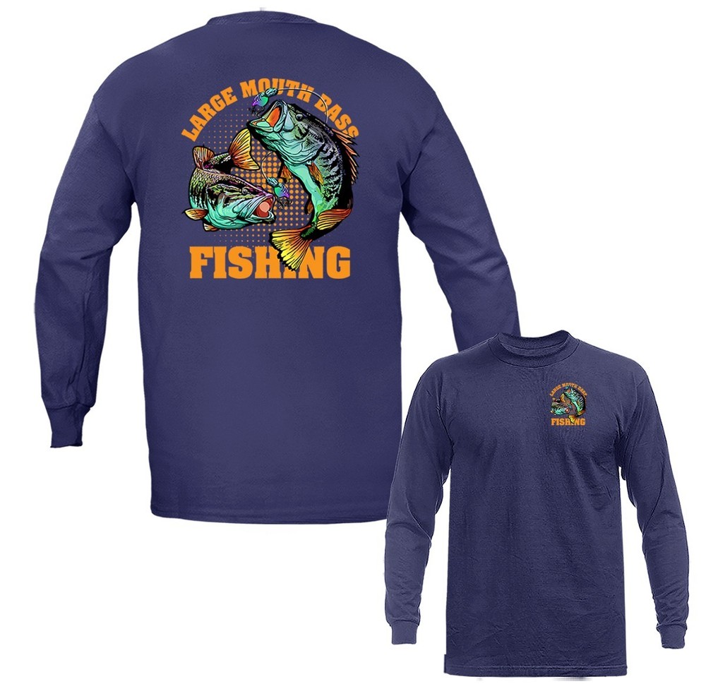 Large Mouth Bass Fishing Outdoor Sports Long Sleeve T-Shirt