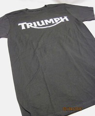 New Genuine Triumph White Logo Black Short Sleeve Tee / T-Shirt *PICK SIZE #C191