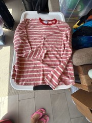 Mister Red and White Striped Long Sleeve Thermal Shirt