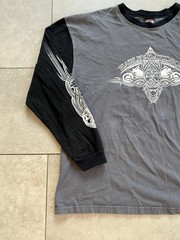 Vintage Harley Davison Two Tone Tribal Motorcycle Biker Long Sleeve Tee Shirt XL