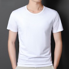 Universal Men’s Polyester Fiber Plain Crew Neck Tee Short Sleeves T-Shirt M-5XL