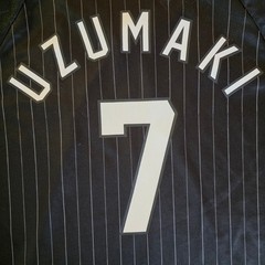 BoxLunch Naruto Shippuden Jersey M Ichiraku Ramen Uzumaki 7 Soccer Shirt Black