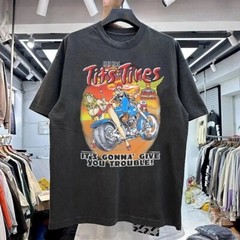 Classic Big Johnson Tits Or Tires Sexy Funny Charcoal T shirt Men Women