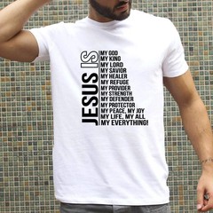 T-Shirt Jesus USA American Flag Cross Graphic Christian Short Sleeve Fashion Tee