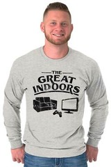 Funny Video Game The Great Indoors Introvert Long Sleeve T Shirts Tees For Men