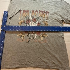 Warrior Butterfly Roses I Am No Man T-Shirt Grey Rock Y2K Grunge Men’s L 105