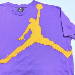 Jordan Brand Mens Large Purple Gold Jumpman Logo T-Shirt Tee