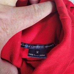 Ralph Lauren Sport Turtleneck Mens Size M Red Long Sleeve Cotton Pony Logo