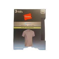 Hanes X-Temp 3XL Gray/Black. Mesh Tagless Quick Dry Stretch Crew Neck Tee 3-Pack