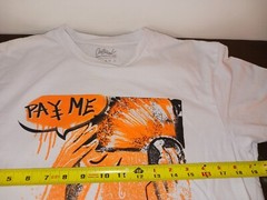 OUTRANK “PAY ME, CRYING” Men’s Medium White TSHIRT Orange/Blk Graphic, Money 💰