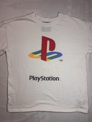 Forever 21 PlayStation Logo Graphic Print Long Sleeve Crew Neck T-Shirt M White