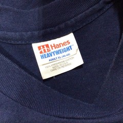 vintage hanes heavyweight Tshirt Short Sleeve Crew, Blue USA Single Stitch 1994