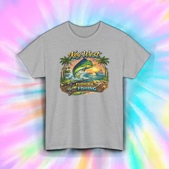 Key West Mahi Fishing Shirt Florida Dolphin Fish Angler Graphic Tee S-5XL