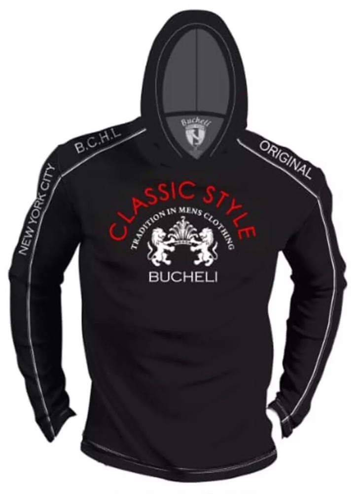 Men’s Bucheli Cotton Long Sleeve T Shirt Hoodie,Slim Fit,Stretch, S M…..A9.