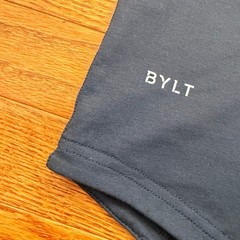 New BYLT Premium Drop Cut Lux V-Neck Shirt Mens XL Navy Blue Tee Short Sleeve