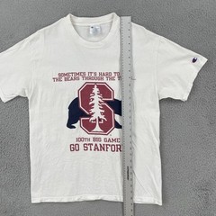 VTG Champion 90s Adult Large White Short Sleeve T Shirt Made In USA GO STANDFORD